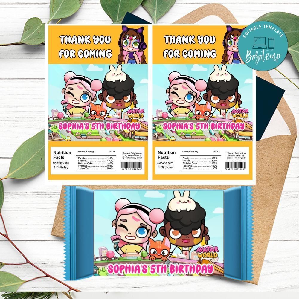 Avatar World Rice Krispies Treats Template Printable Instant Download
