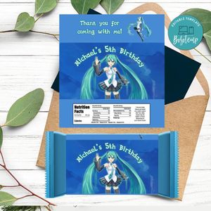 Hatsune Candy Bar Label Customizable Template Instant Download