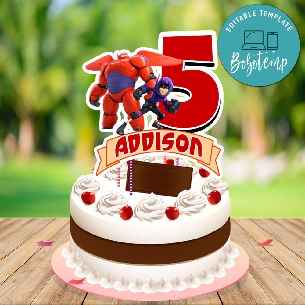 Big Hero 6 Cake Topper Template Printable Instant Download