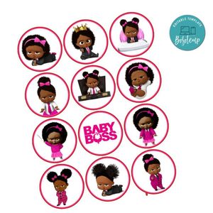 Boss Baby Girl Cupcake Toppers Template Printable Instant Download