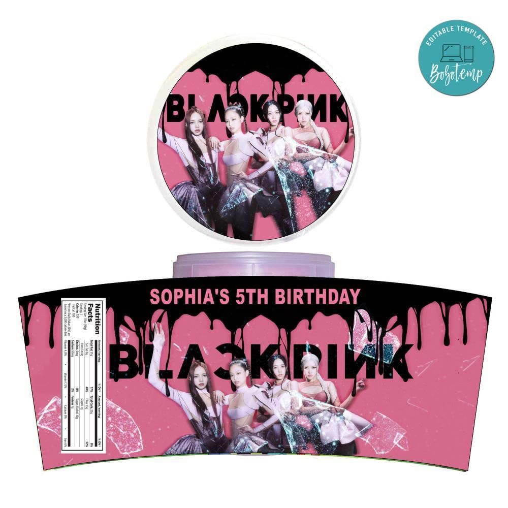 Blackpink Cotton Candy Label Template To Print At Home Instant Download