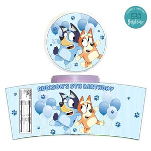 Bluey Cotton Candy Label Template To Print At Home Instant Download