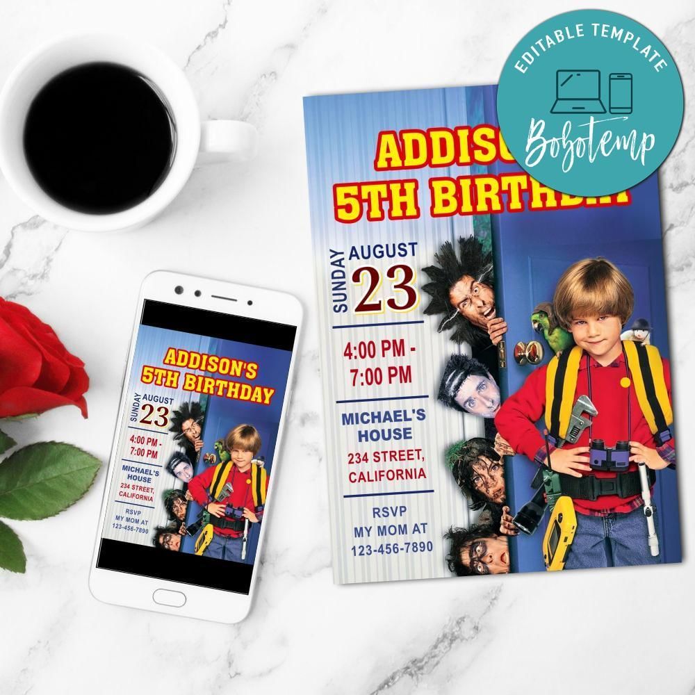 Home Alone 3 Mobile Invite Customizable Template Instant Download