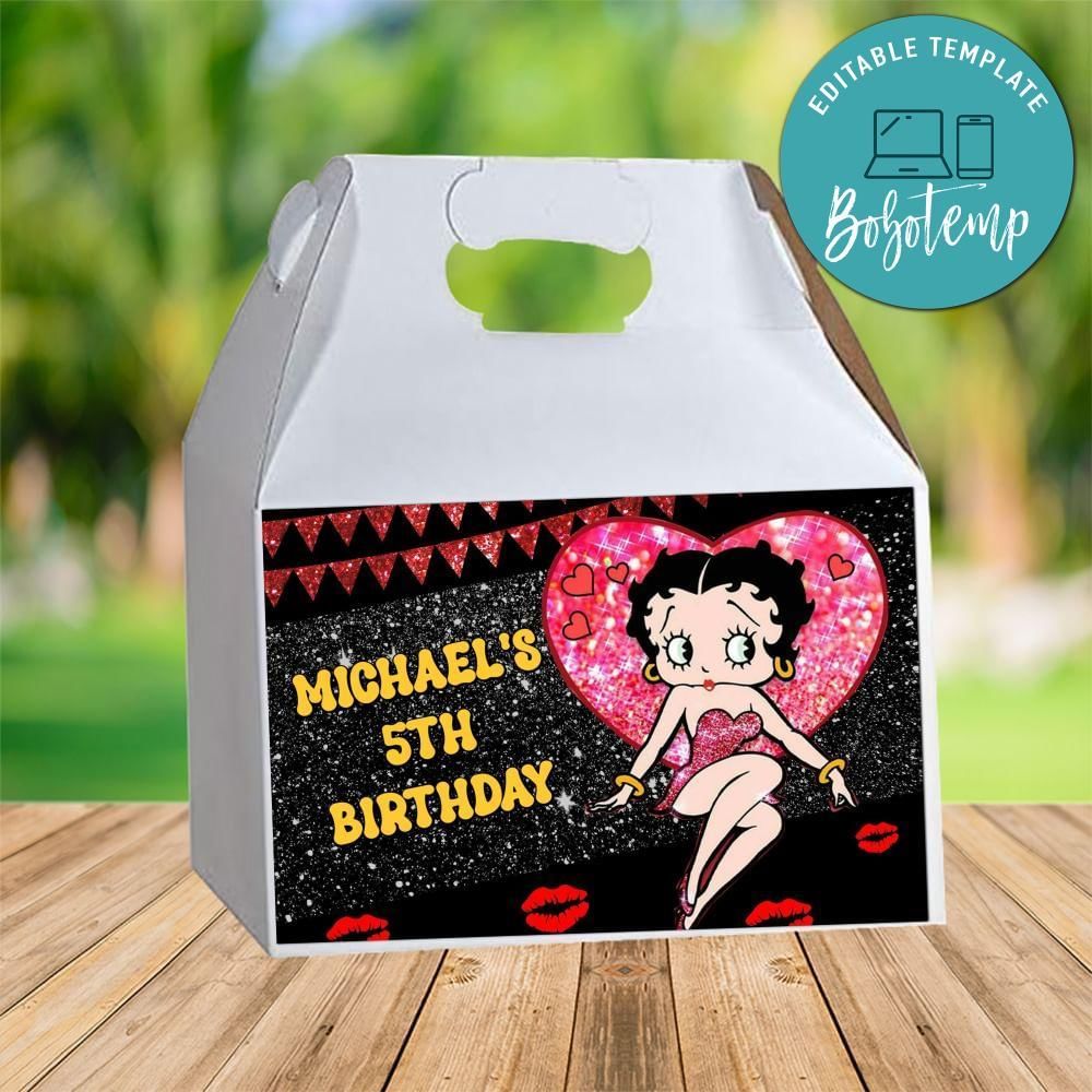 Betty Boop Gable Box Digital File Printable Instant Download