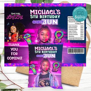 That Girl Lay Lay Birthday Honey Buns Snack Bag Label Customizable Instant Download
