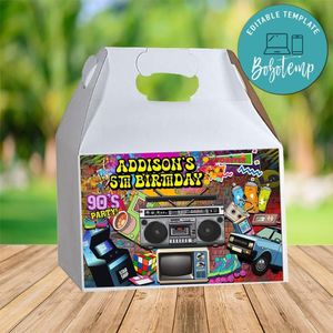 90's Gable Box Digital File Printable Instant Download