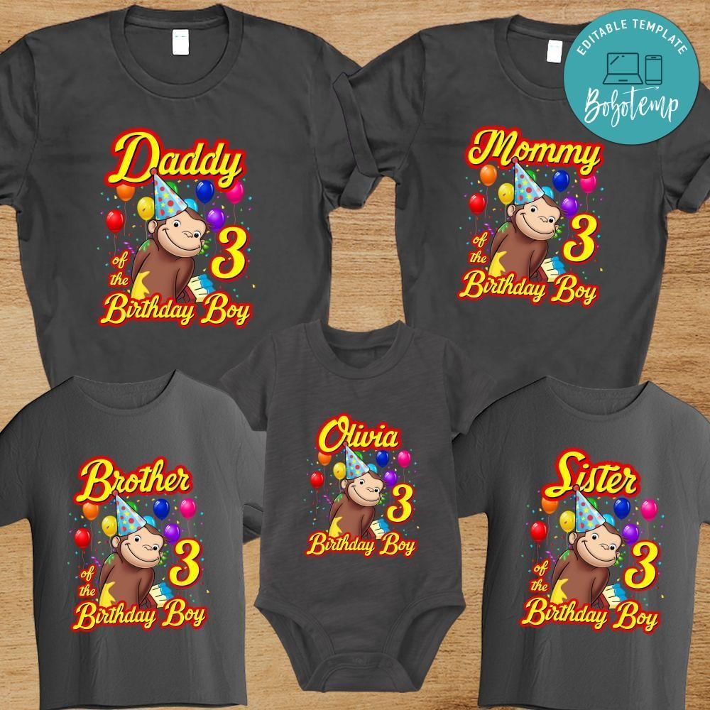 Curious George Family Birthday Party PNG file template