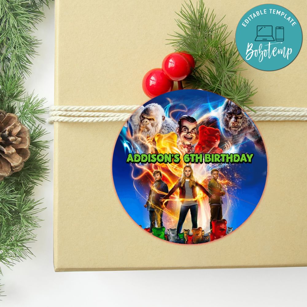 Goosebumps Circle Sticker Template Customizable DIY | Bobotemp