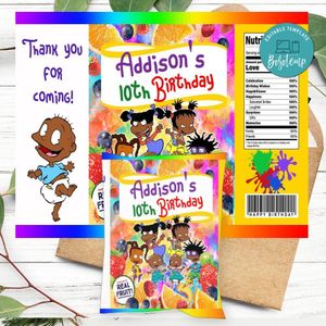 American Rugrats Birthday Party Fruit Snack Bag Digital File Printable Instant Download