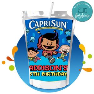 Xavier Riddle Capri Sun Birthday Labels Digital File Printable Instant Download