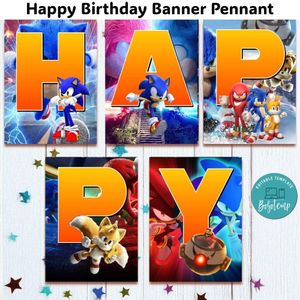 Sonic Banner Pennant Digital File Template Instant Download