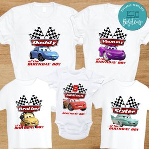 Car characters Family Birthday PNG file template
