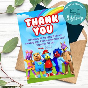 Doggyland Thank You Card Customizable Template To Print At Home Instant Download