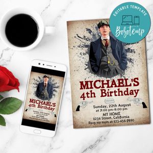 Peaky Blinders Mobile Invite Customizable Template Instant Download