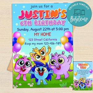 Baby Zoo Invitation Template Free Thank You Card Printable