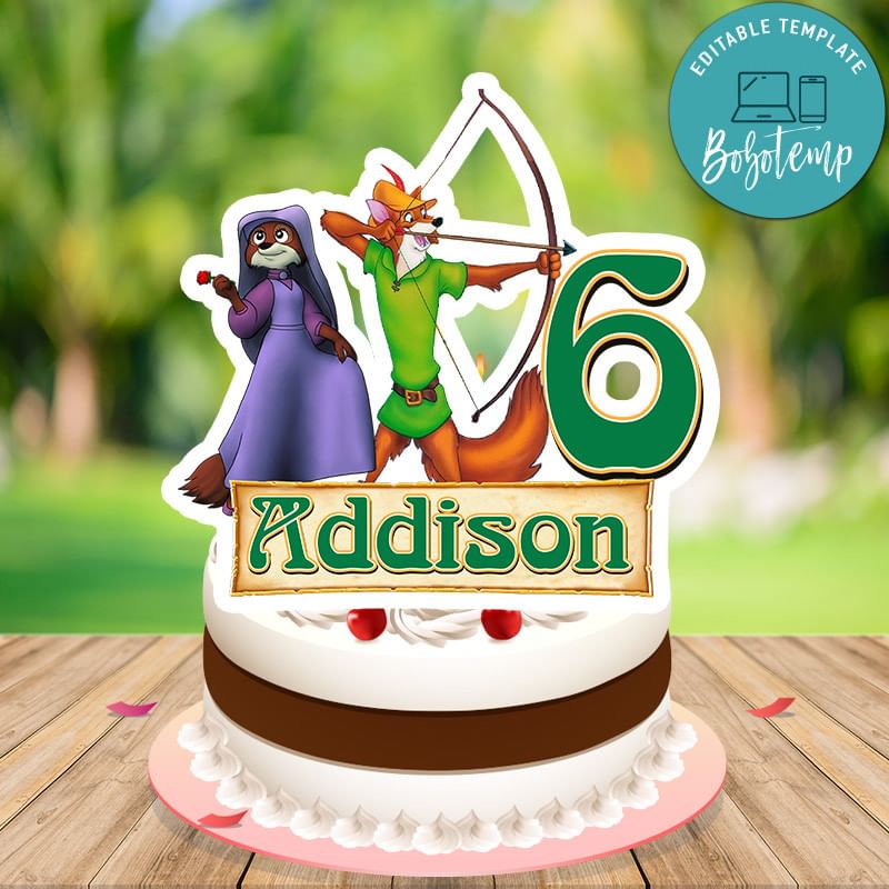 Robin hood Birthday Cake Topper Template Printable Bobotemp