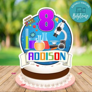 Science Cake Topper Template Printable Instant Download