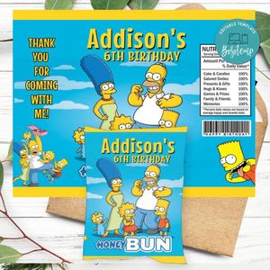Simpson Honeybun Snack Bag Digital File Printable Instant Download