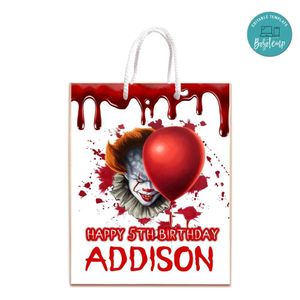 Pennywise Gift Bag Label Template Printable Instant Download
