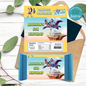 TOTS Candy bar Label Customizable Template Instant Download