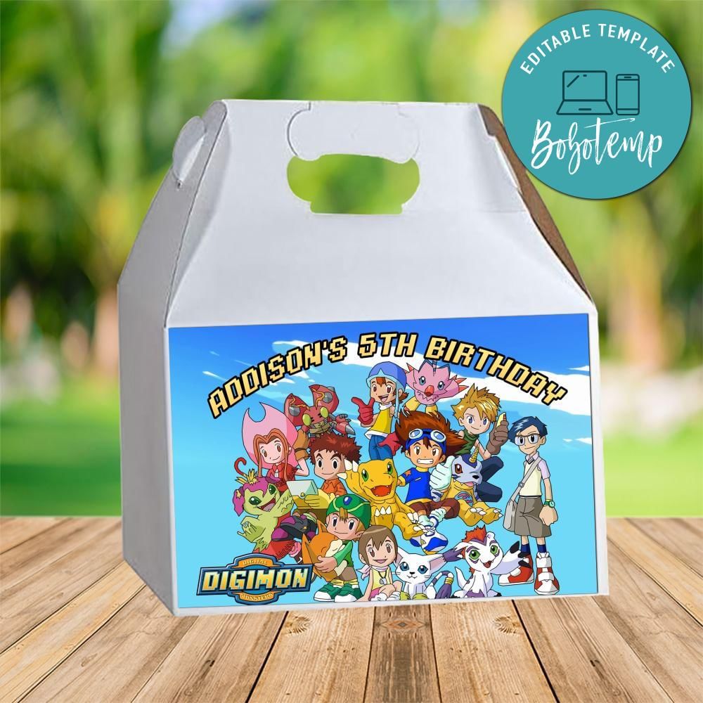 Digimon Gable Box Digital File Printable DIY | Bobotemp
