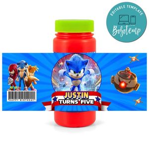 Sonic 2 Bubbles Wrapper Template to Print at Home Instant Download