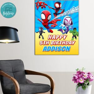 Spidey And His Amazing Birthday Poster Digital File Printable Instant Download