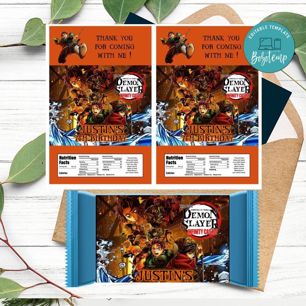 Demon Slayer Infinity Castle Rice Krispies Treats Printable Instant Download