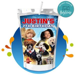 Pup academy Capri Sun Birthday Labels Digital File Printable Instant Download
