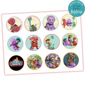 Dino Ranch Cupcake Toppers Template Printable Instant Download