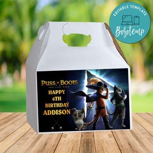 Puss In Boots The Last Wish Gable Box Digital File Printable Instant Download