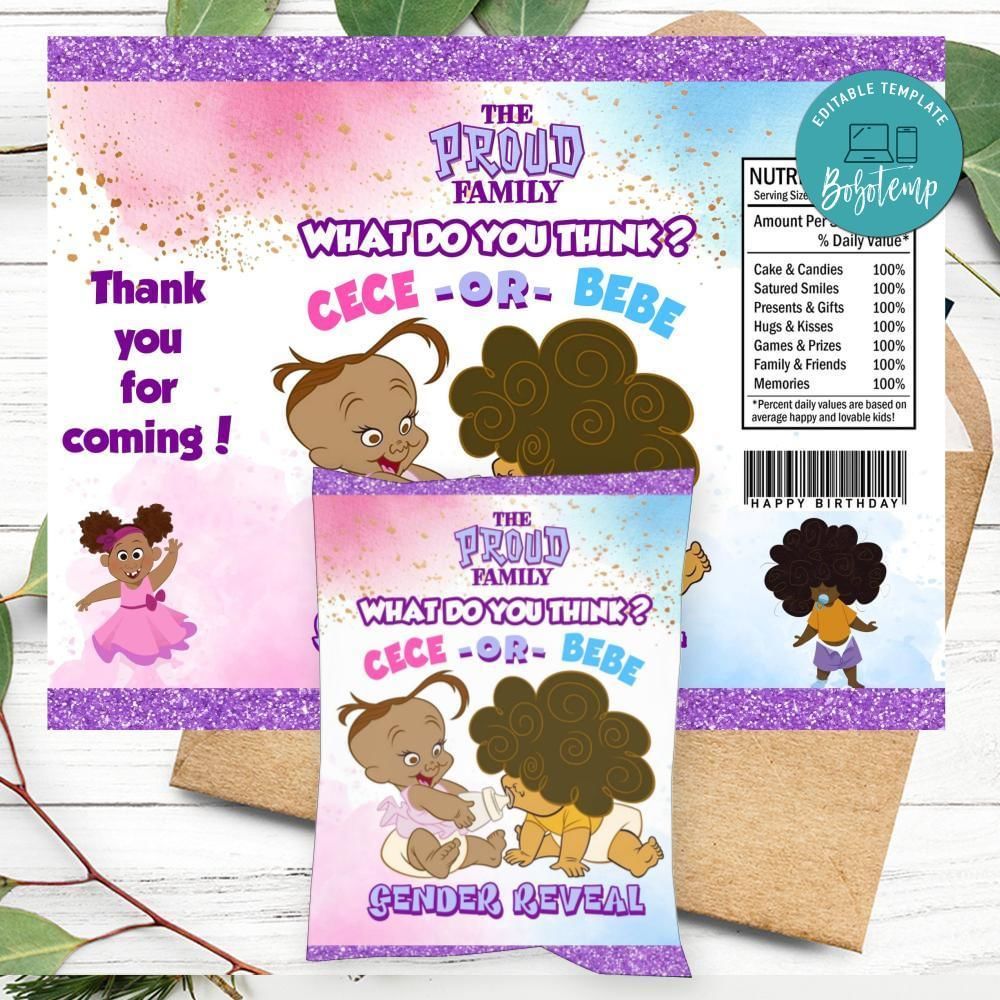Bebe and Cece Chip Bag Label Customizable Instant Download