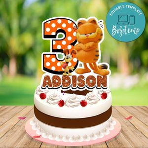 Garfield Cake Topper Template Printable Instant Download