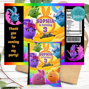Sunny Bunnies Birthday Party Chip Bag Digital File Printable Instant Download