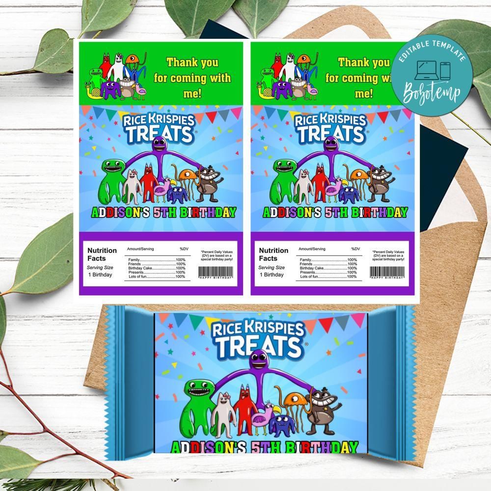 Garten of banban Rice Krispies Treats Template Printable | Bobotemp