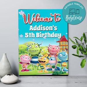 Henry Hugglemonster Birthday Welcome Sign Digital File Printable Instant Download