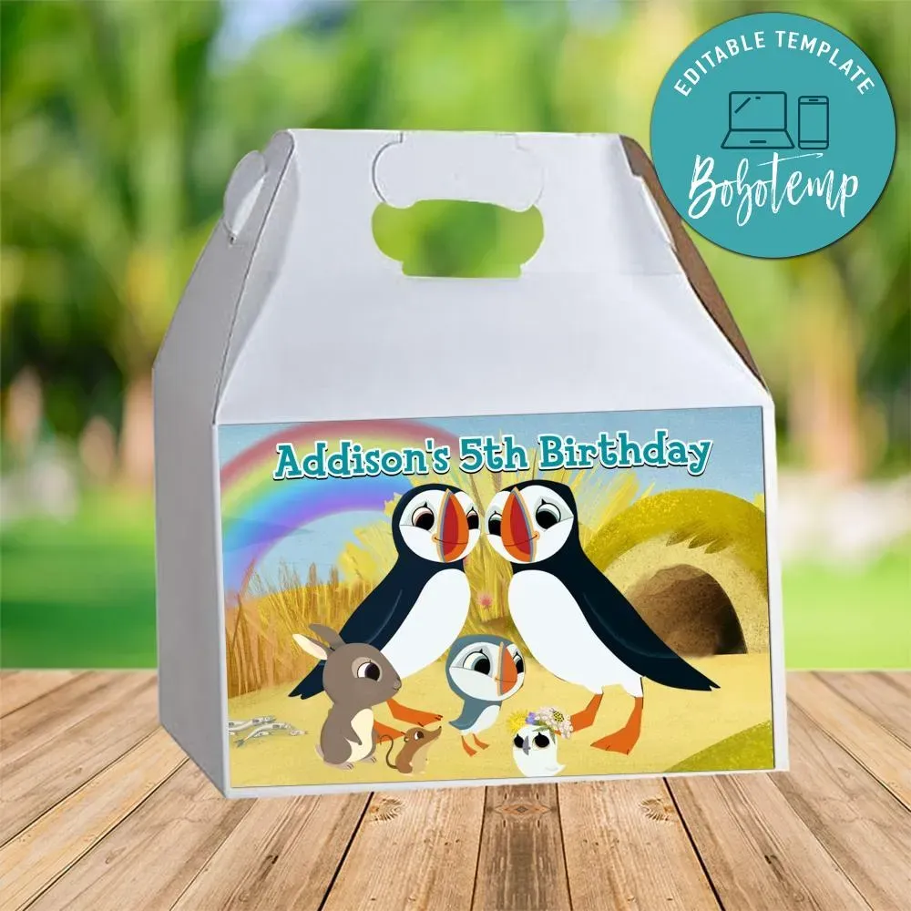 Puffin Rock Gable Box Digital File Printable DIY | Bobotemp