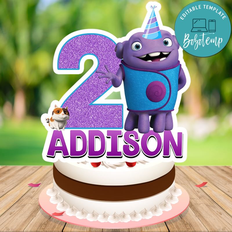 Boov Birthday Cake Topper Template Printable | Bobotemp