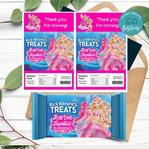 Sirena barbie Rice Krispies Treats Template Printable Instant Download