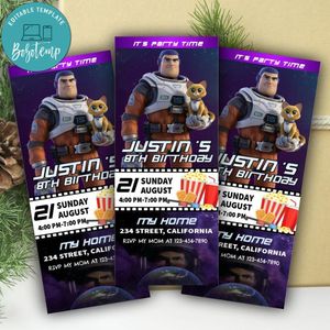 Lightyear Ticket Invitation Customizable Template Instant Download