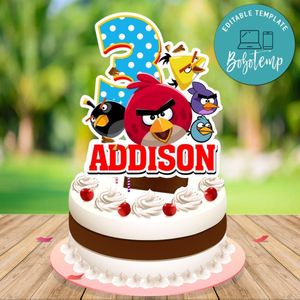 Angry Birds Cake Topper Template Printable Instant Download