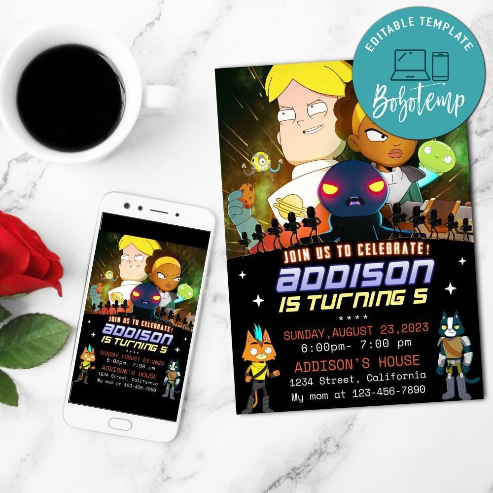 Final Space Mobile Invite Customizable Template Instant Download