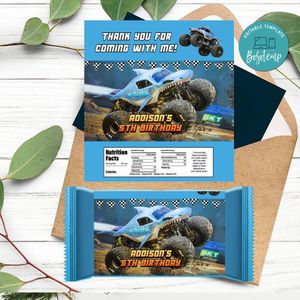 Megalodon Candy Bar Label Customizable Template Instant Download