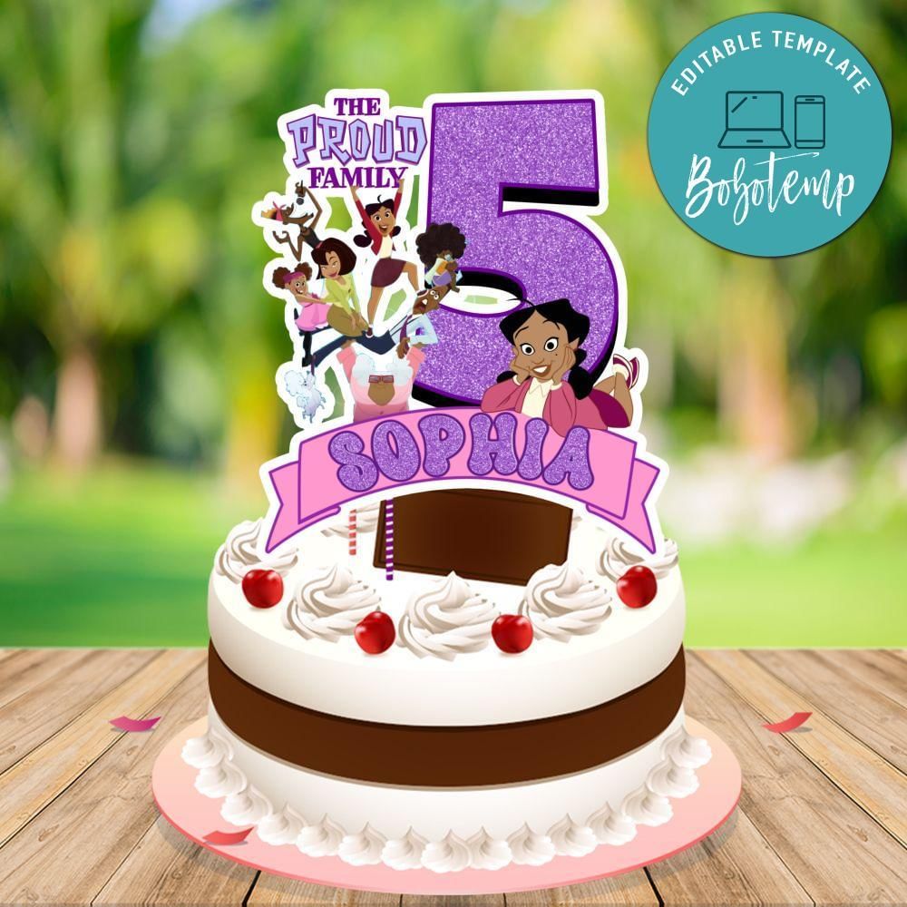 Proud Family Cake Topper Template Printable Instant Download