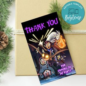 The Owl House Thank You Tag Customizable Template To Print At Home Instant Download