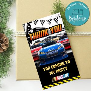 Nascar Thank You Tag Customizable Template To Print At Home Instant Download