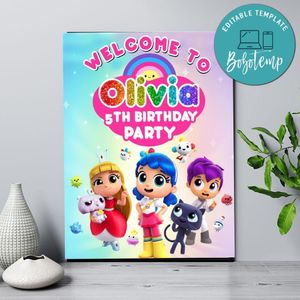 True And The Rainbow Kingdom Birthday Welcome Sign Digital File Printable Instant Download