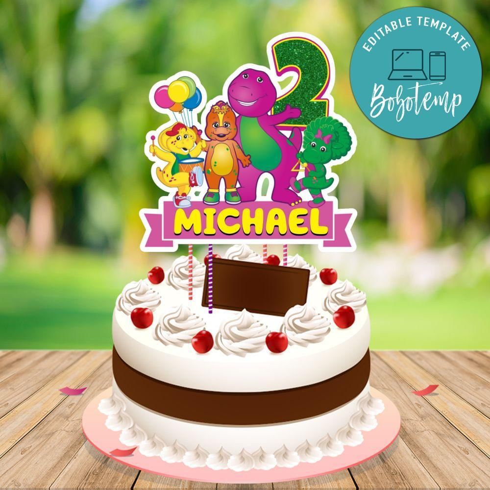 Barney Cake Topper Template Printable Instant Download