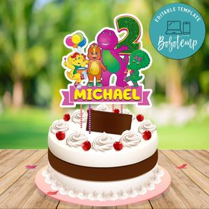 Barney Cake Topper Template Printable Instant Download