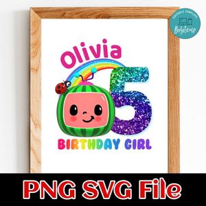 Cocomelon Birthday Girl Customer Requested 2 PNG file template